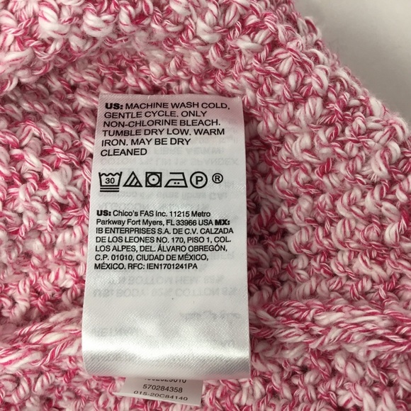 Chico's Pink Marled Cotton Linen Blend Loose Knit Sweater - Picture 8 of 9